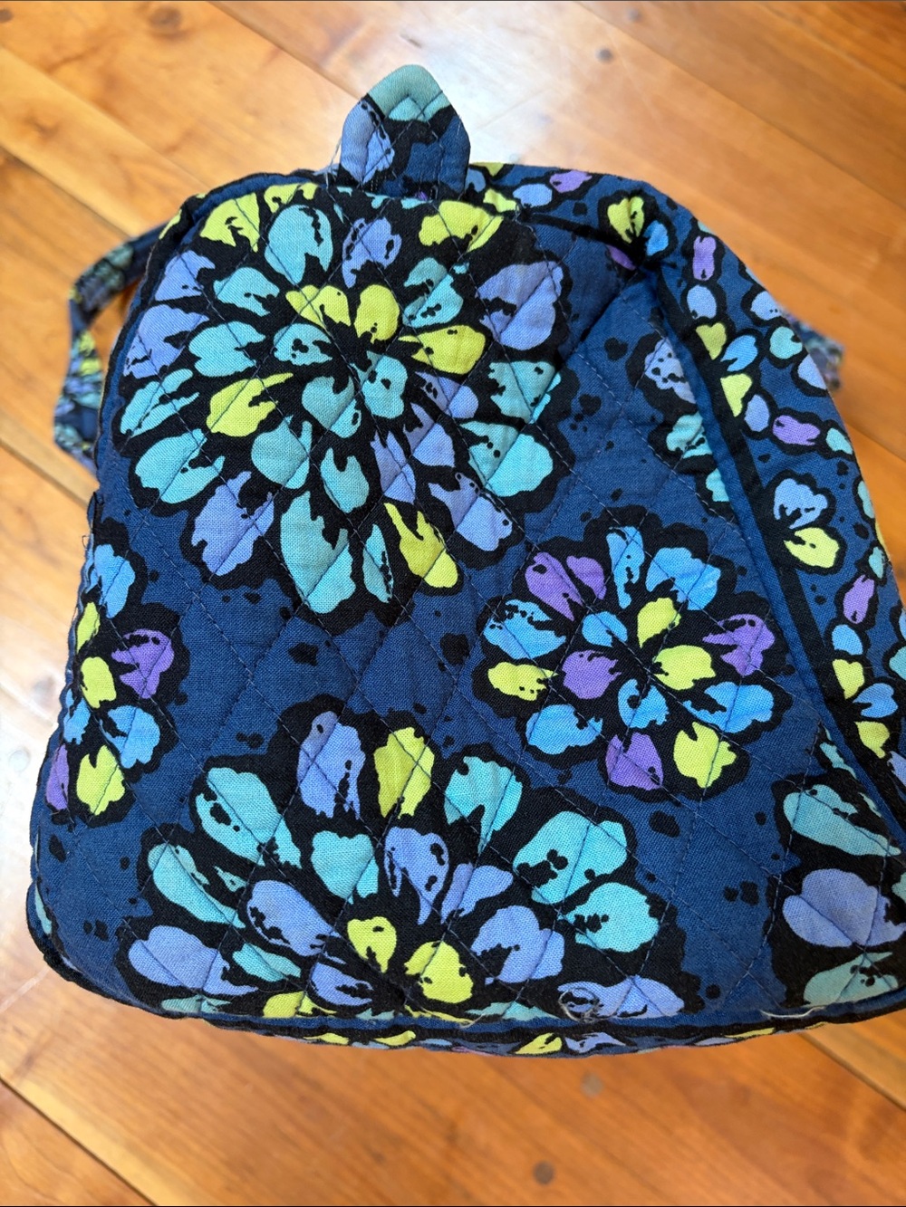Vera Bradley Navy Quilted Floral Duffel Weekender Bag - Picture 7 of 13